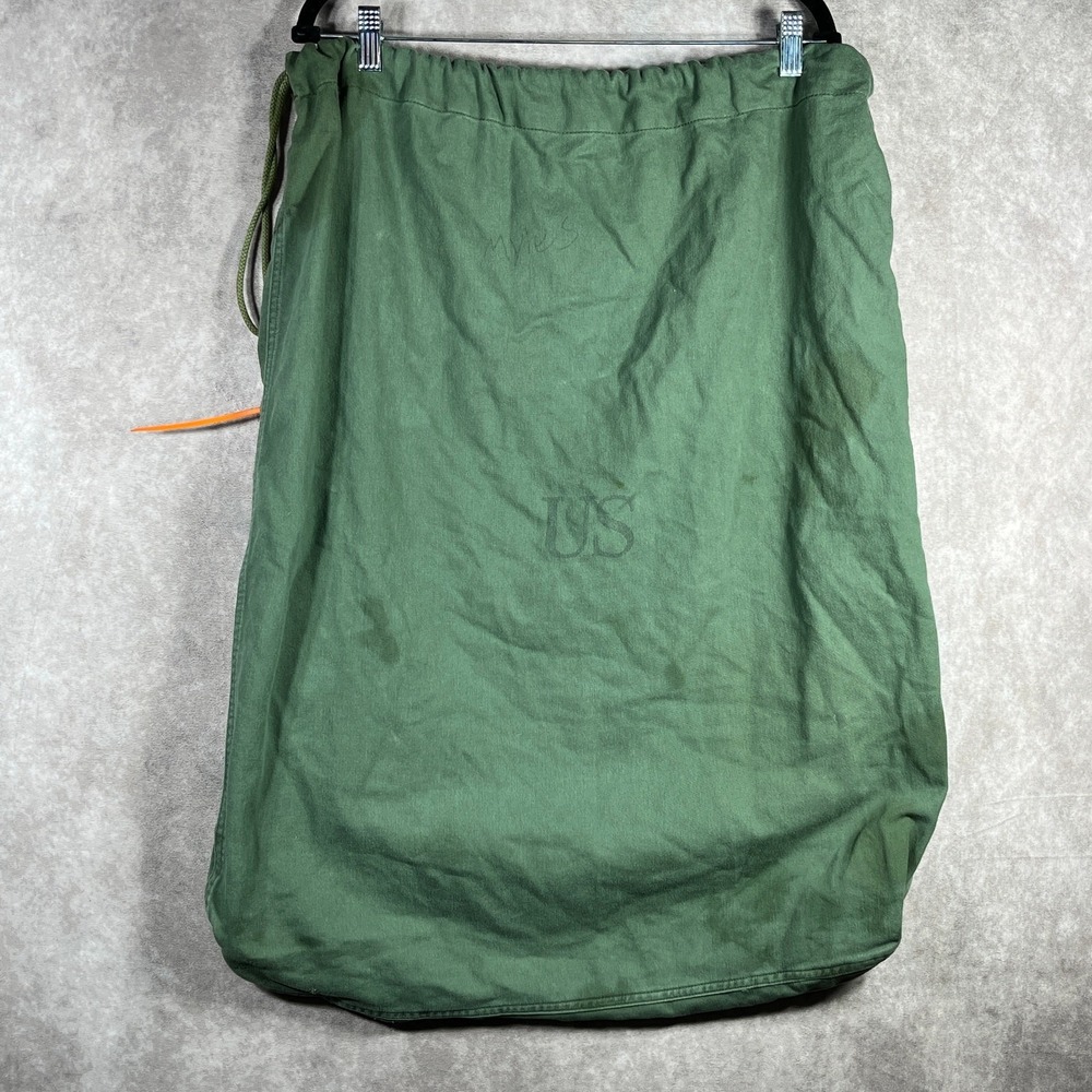 US Military Barracks Cotton Canvas Laundry Barracks Bag Olive Green Drawstring